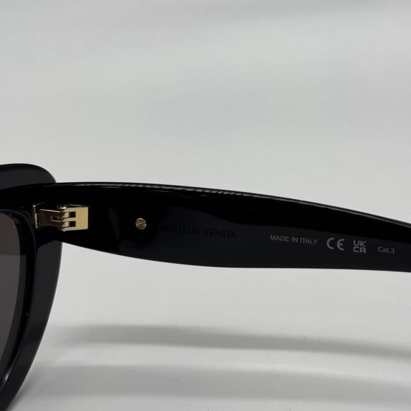 NEW BV1282S 001 BOTTEGA VENETA BLACK CAT EYE WOMEN SUNGLASSES - Picture 13 of 14